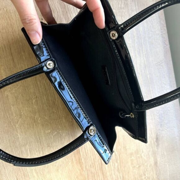 Urban Outfitters Black Patent Mini Tote Bag - Picture 4 of 6